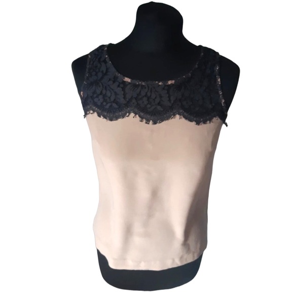 J Crew sleeveless tan lace 100%silk blouse top BNWOT - Picture 3 of 11